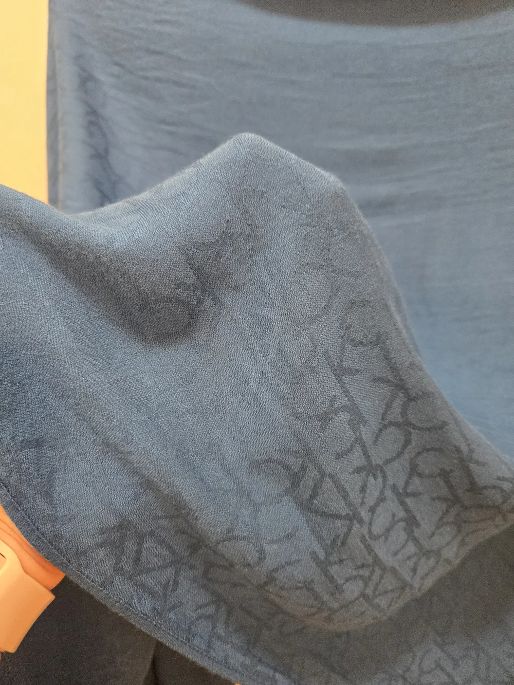 Calvin Klein Blue Fringe Wrap Shawl
